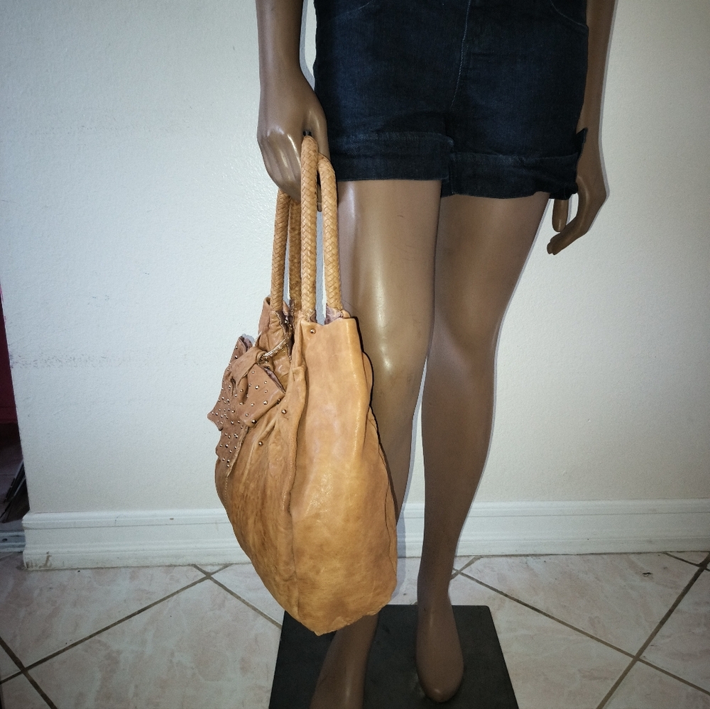 Junior Drake Daijah Studded Handbag Tan Leather. $$$ 49 SALE PRICE - Picture 7 of 16